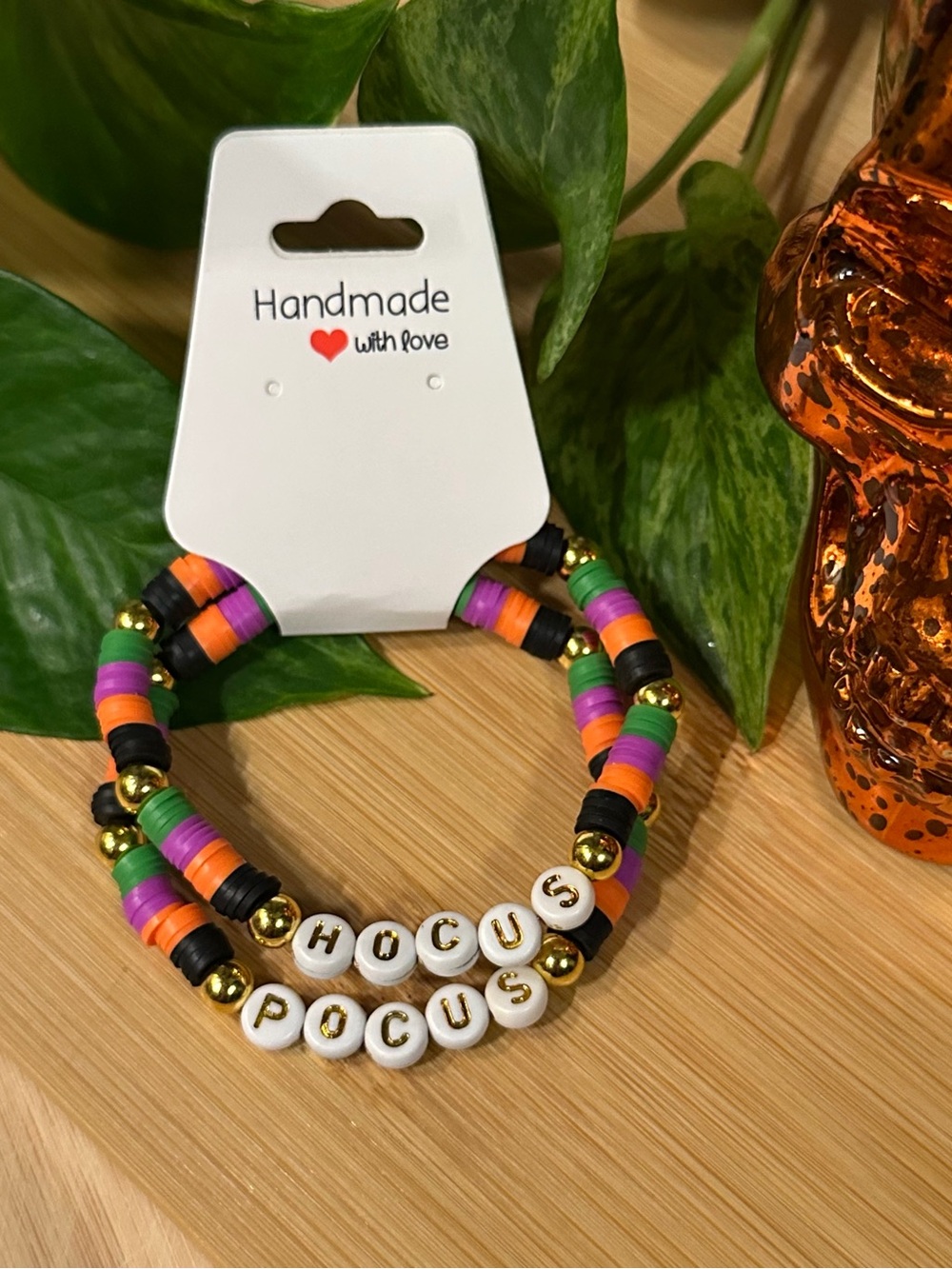 🧙‍♀️Hocus Pocus 2-PC Stretchy Beaded Bracelet Set | Handmade | Halloween Stack